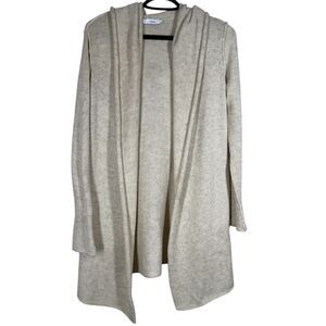 Vince Yak Wool Longline Cardigan Womens Sz XS Chunky Hooded Open Front Basic